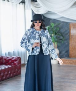 کت سارافون ژاکارد مجلسی گل درشت مدل مروارید